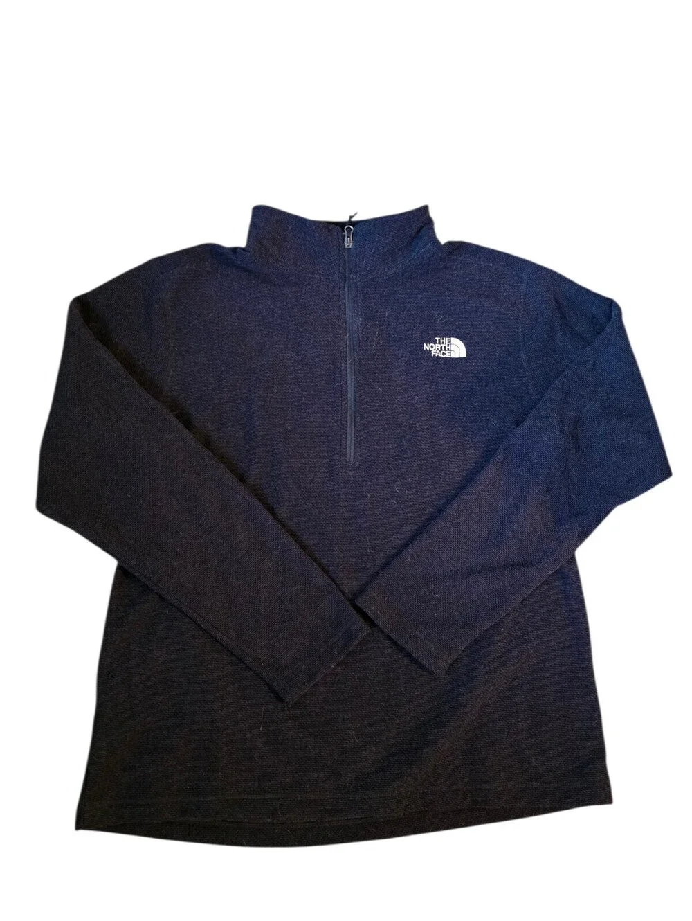 The North Face XL Black 1/4 Zip Fleece Pullover Jacket Men's Outdoor Hiking Logo